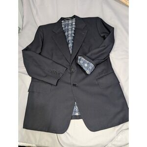 Vtg Bespoke Hong Kong Tailored Navy Blazer A. Man Hing Cheong Custom Lined 42R